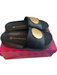 Tory Burch Shoe Size 7 Black Leather gold disks Open Toe & Heel Slide Shoes Black / 7