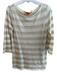 Tory Burch Size Large Tan & Gold Rayon & Viscose Wide Stripes Wide Neck Top Tan & Gold / Large