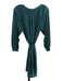 Shoshanna Size 10 Green & Navy Silk Blend Long Sleeve All Over Print Belt Dress Green & Navy / 10