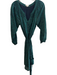 Shoshanna Size 10 Green & Navy Silk Blend Long Sleeve All Over Print Belt Dress Green & Navy / 10