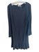 Tory Burch Size XL Black Viscose Long Sleeve Round Neck Gold Button Detail Dress Black / XL