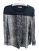 Rebecca Taylor Size 12 Black & Gray Rayon Shoulder Zip Long Sleeve Top Black & Gray / 12