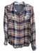 Paige Size Large Pink & blue Cotton Plaid Long Sleeve Button Down Top Pink & blue / Large