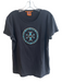 Tory Burch Size Large Black Cotton Short Sleeve Turquoise stones Logo Top Black / Large
