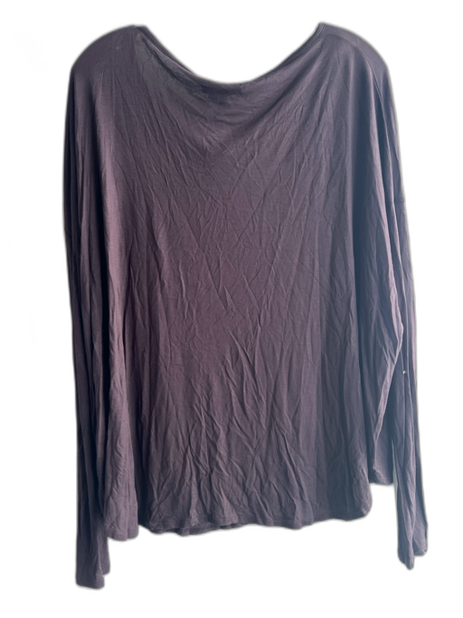 Vince Size Medium Brown Viscose Long Sleeve Wide Neck Boxy Fit Top Brown / Medium