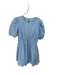 English Factory Size M Baby Blue Cotton Short Balloon Sleeve Elastic Waist Dress Baby Blue / M