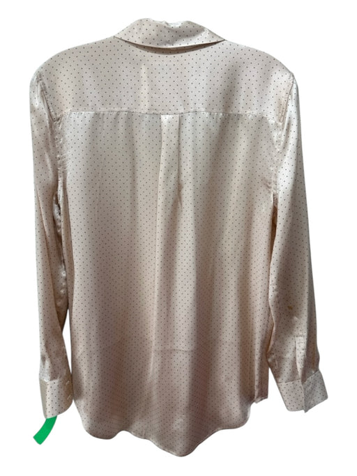 Equipment Femme Size XS Blush Pink & Black Silk Long Sleeve Polka Dot Top Blush Pink & Black / XS