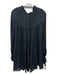 Plein Sud Size 42 IT Black Silk Long Sleeve Ruffle Tiered Sheer Dress Black / 42 IT