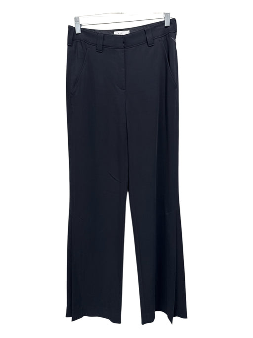 A.L.C. Size 2 Black Viscose Blend Mid Rise Pockets Flare Leg split hem Pants Black / 2