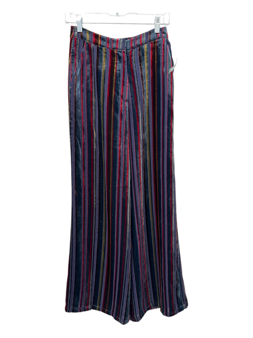 House of Harlow 1960 Size Small Blue, Red, Green Nylon High Rise Velvet Pants Blue, Red, Green / Small