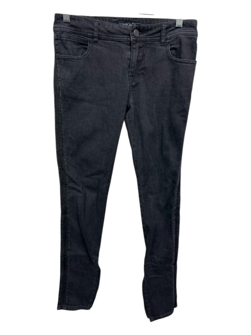 Tom Ford Size 27 Faded Black Cotton Denim Mid Rise Leather Trim Skinny Leg Jeans Faded Black / 27