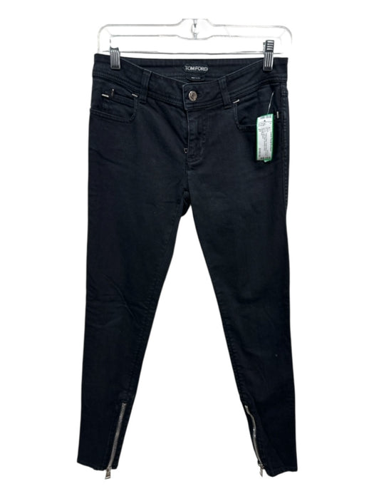 Tom Ford Size 27 Faded Black Cotton Denim Low Rise Studded silver hardware Jeans Faded Black / 27