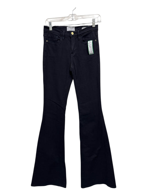 Frame Denim Size 25 Black Cotton Denim Mid Rise Flare 5 Pocket Jeans Black / 25