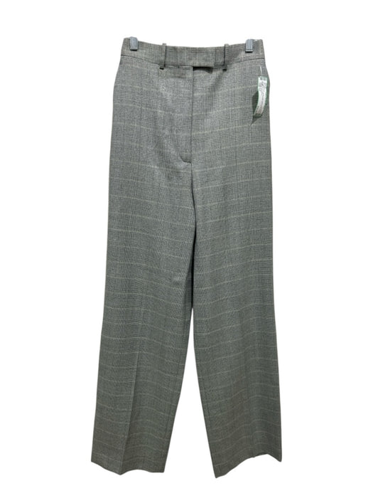 St John Size XS Gray, Yellow, Blue High Rise Plaid Pockets Wide Leg Pants Gray, Yellow, Blue / XS
