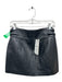 Zara Size Small Black Sheep Leather Double Buckle Side Zip Mini Paneled Skirt Black / Small