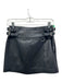 Zara Size Small Black Sheep Leather Double Buckle Side Zip Mini Paneled Skirt Black / Small