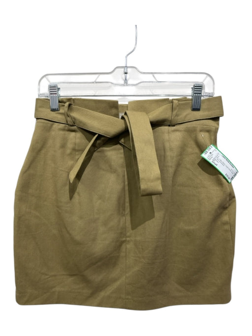 Zara Size Small Khaki Cotton Blend Cargo Pocket Back Zip Mini Skirt Khaki / Small