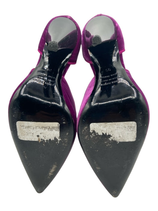 Jenni Kayne Shoe Size 39 Purple Leather & Textile Elastic Crushed Velvet Pumps Purple / 39