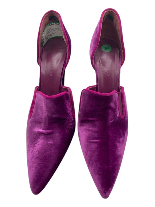 Jenni Kayne Shoe Size 39 Purple Leather & Textile Elastic Crushed Velvet Pumps Purple / 39