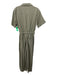 A.L.C. Size 4 Sage green Cotton Short Sleeve Elastic Waist Cargo Jumpsuit Sage green / 4