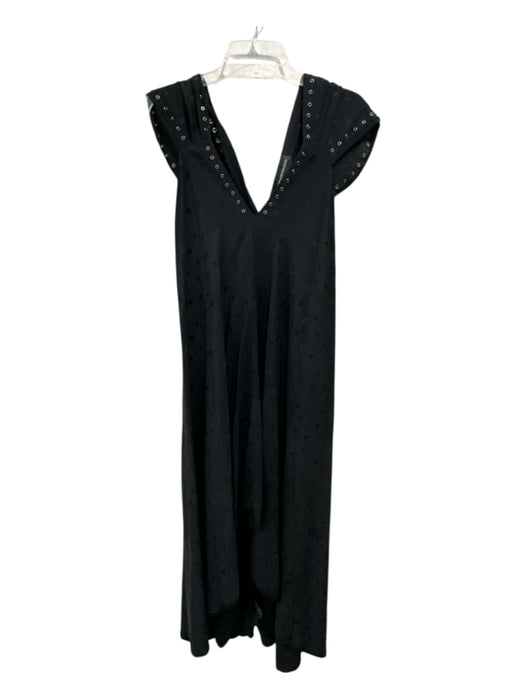 Zadig & Voltaire Size Small Black Silk Sleeveless stars Grommets Dress Black / Small