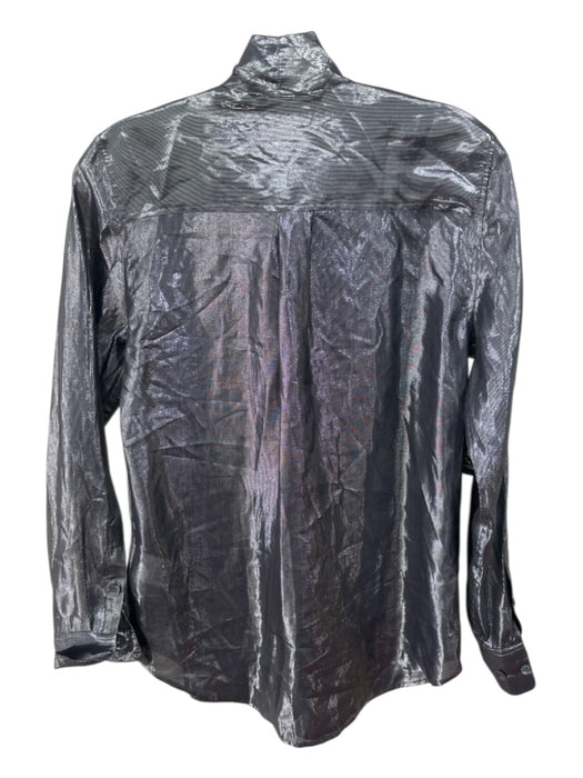 Equipment Size XS Gunmetal Silver Silk Blend Long Sleeve Button Front Top Gunmetal Silver / XS