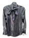 Equipment Size XS Gunmetal Silver Silk Blend Long Sleeve Button Front Top Gunmetal Silver / XS
