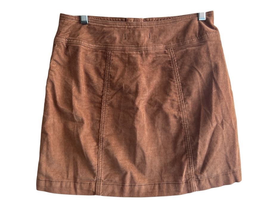 Free People Size W 4 Brown Cotton & Spandex Button Front Front Pocket Skirt Brown / W 4