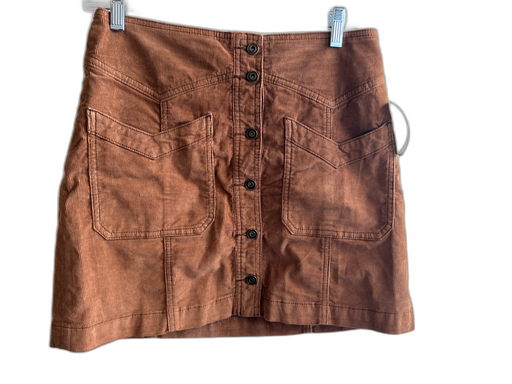 Free People Size W 4 Brown Cotton & Spandex Button Front Front Pocket Skirt Brown / W 4