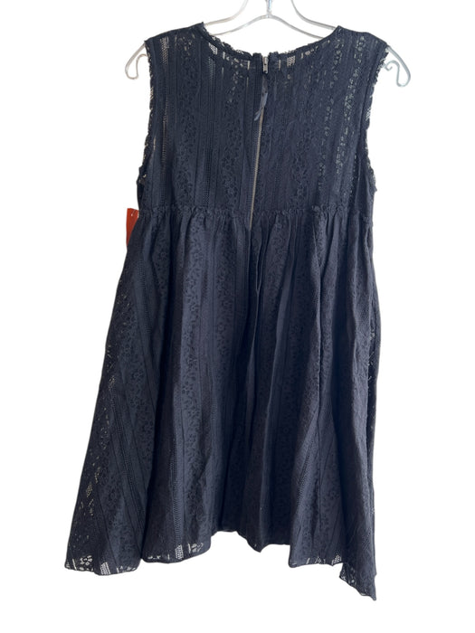 Free People Size Small Black Cotton Blend Round Neck Sleeveless Lined Dress Black / Small