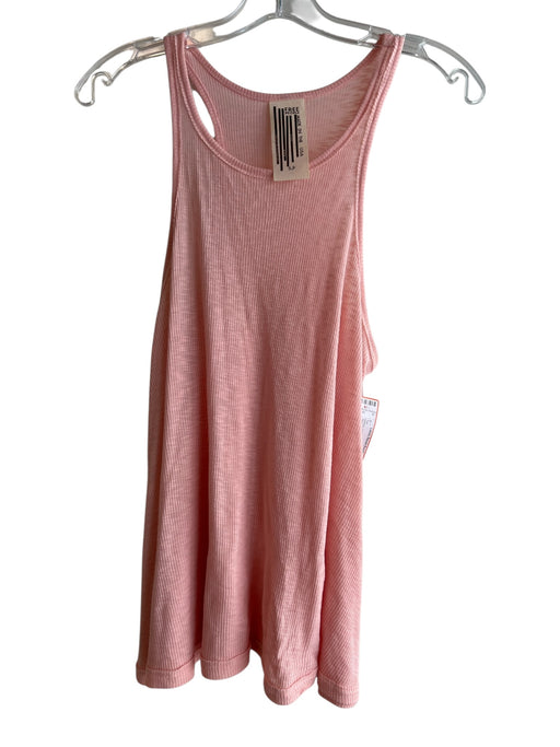Free People Size Small Salmon Cotton Ribbed Scoop Neck Sleeveless Tank Top Top Salmon / Small