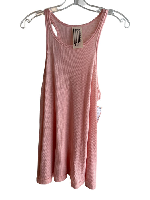 Free People Size Small Salmon Cotton Ribbed Scoop Neck Sleeveless Tank Top Top Salmon / Small