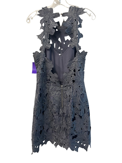 Saylor Size L Gray Polyester Halter Neck Back Button Lace Overlay Floral Dress Gray / L