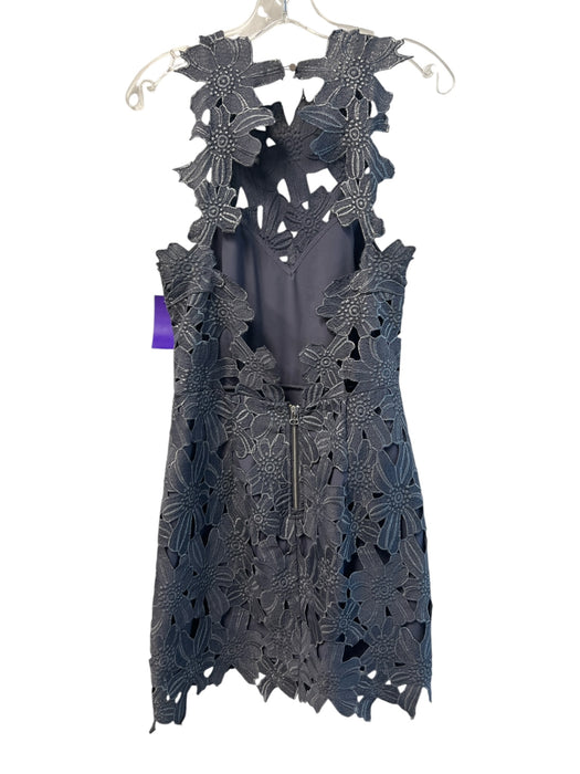 Saylor Size L Gray Polyester Halter Neck Back Button Lace Overlay Floral Dress Gray / L
