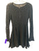 Free People Size M Black Nylon & Spandex Lace Long Sleeve Keyhole Dress Black / M