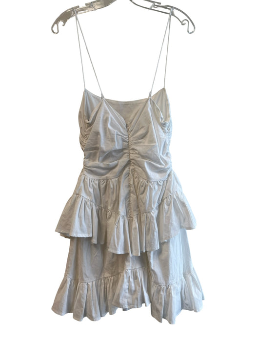 Lovers and Friends Size M Wheat Cotton Spaghetti Strap Back Zip Gathered Dress Wheat / M