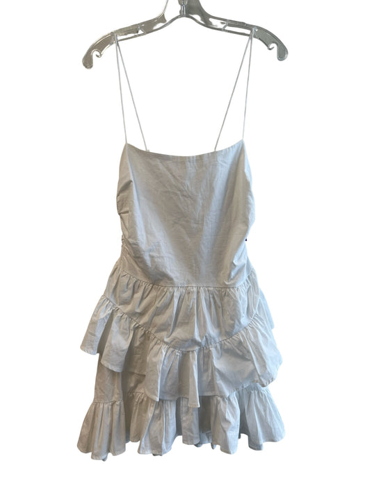 Lovers and Friends Size M Wheat Cotton Spaghetti Strap Back Zip Gathered Dress Wheat / M