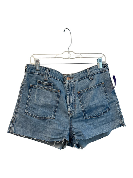 We The Free Size 30 Light Wash Cotton Zip Fly Pockets Button Raw Hem Shorts Light Wash / 30