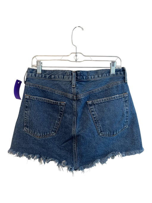 Agolde Size 28 Med Dark Wash Button Fly Distressed Raw Hem Above knee Skirt Med Dark Wash / 28