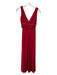 David Meister Size 6 Red Polyester Sleeveless Beaded Waist V Neck Maxi Dress Red / 6