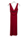 David Meister Size 6 Red Polyester Sleeveless Beaded Waist V Neck Maxi Dress Red / 6