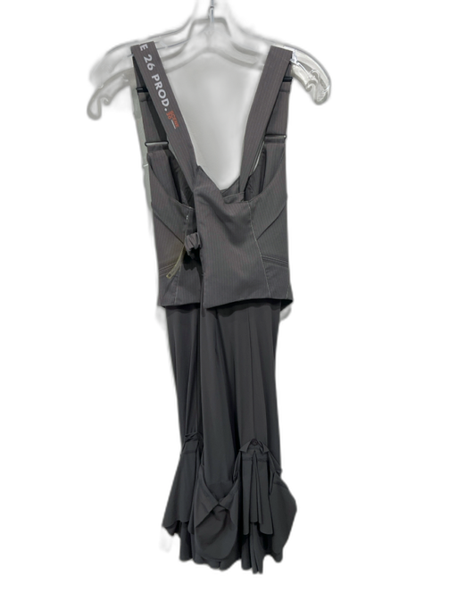2026 Size S Taupe Brown Polyester & Viscose Wide Strap Vest Button Up Dress Taupe Brown / S