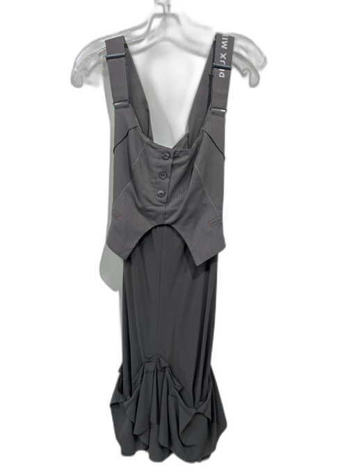 2026 Size S Taupe Brown Polyester & Viscose Wide Strap Vest Button Up Dress Taupe Brown / S