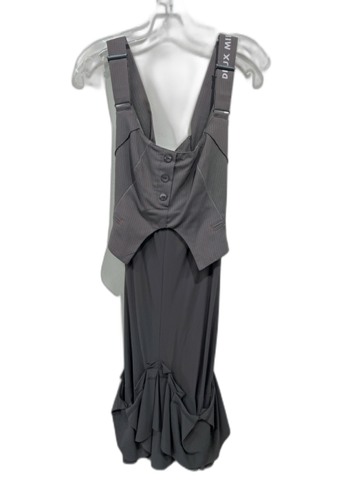 2026 Size S Taupe Brown Polyester & Viscose Wide Strap Vest Button Up Dress Taupe Brown / S
