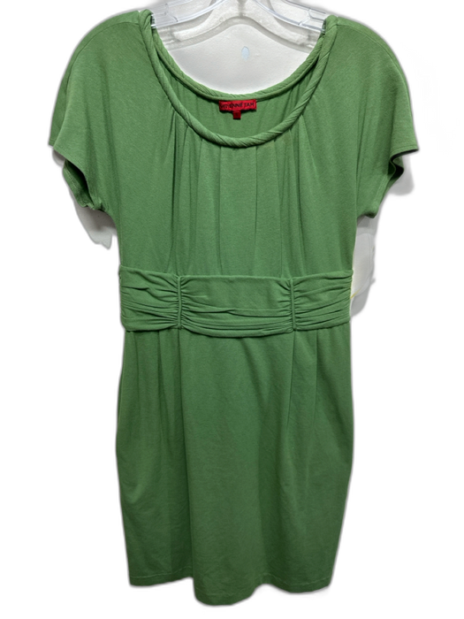 Vivienne Tam Size S Green Rayon & Cotton Short Sleeve rolled neckline Dress Green / S