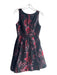 Alice & Olivia Size 2 Black Pink & Red Polyester Sleeveless Floral Dress Black Pink & Red / 2
