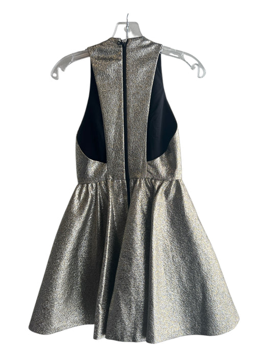 Alice & Olivia Size 0 Gold Polyester & Cotton Lined Sparkle Sleeveless Dress Gold / 0