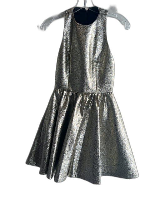 Alice & Olivia Size 0 Gold Polyester & Cotton Lined Sparkle Sleeveless Dress Gold / 0