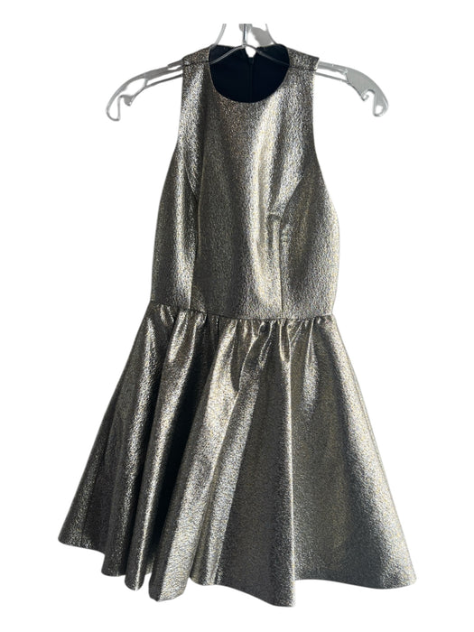 Alice & Olivia Size 0 Gold Polyester & Cotton Lined Sparkle Sleeveless Dress Gold / 0