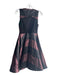 Alice & Olivia Size 0 Black & Pink Acetate Lined Striped Sleeves Backpack Dress Black & Pink / 0
